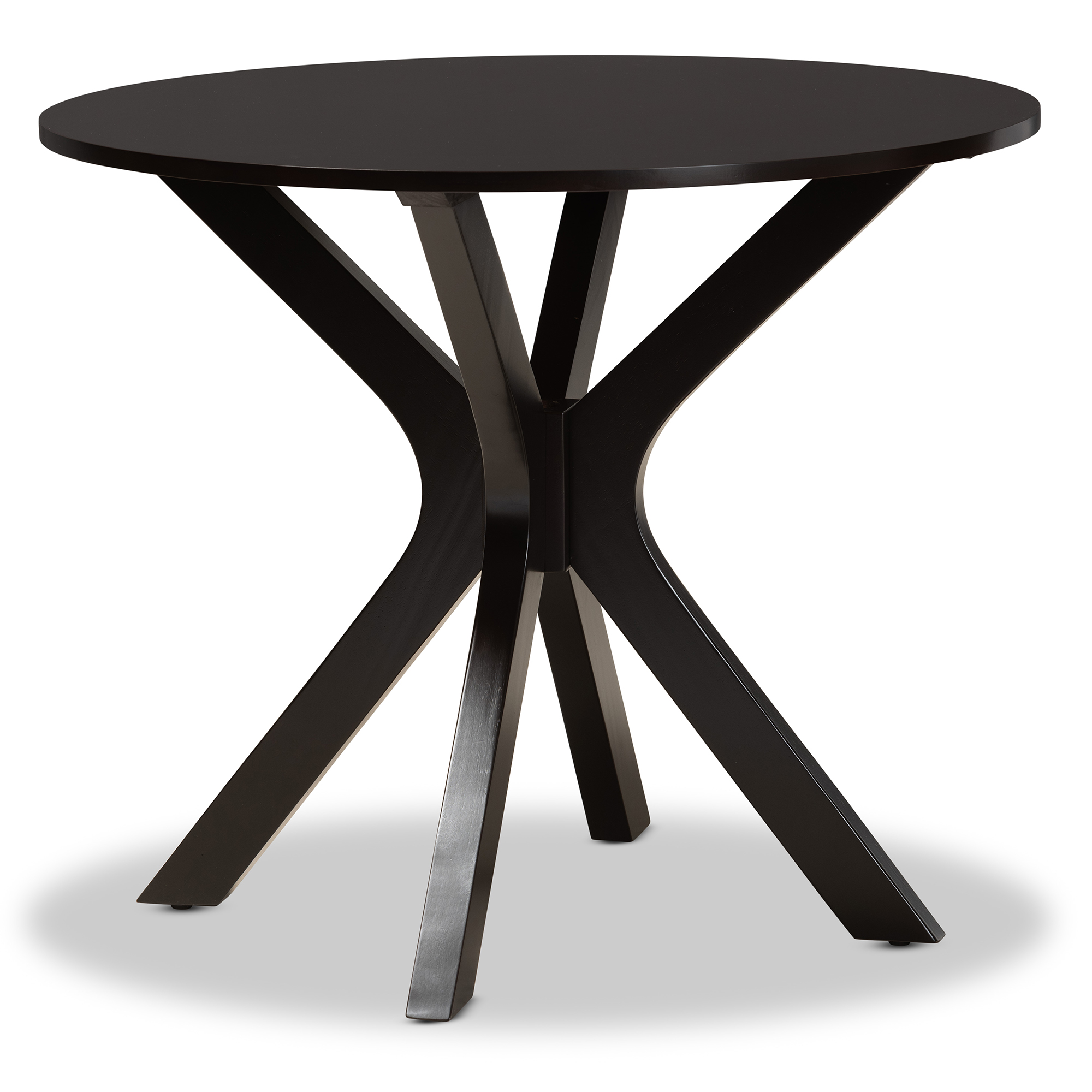 Baxton Studio Kenji Modern and Contemporary Dark Brown Finished 35-Inch-Wide Round Wood Dining Table